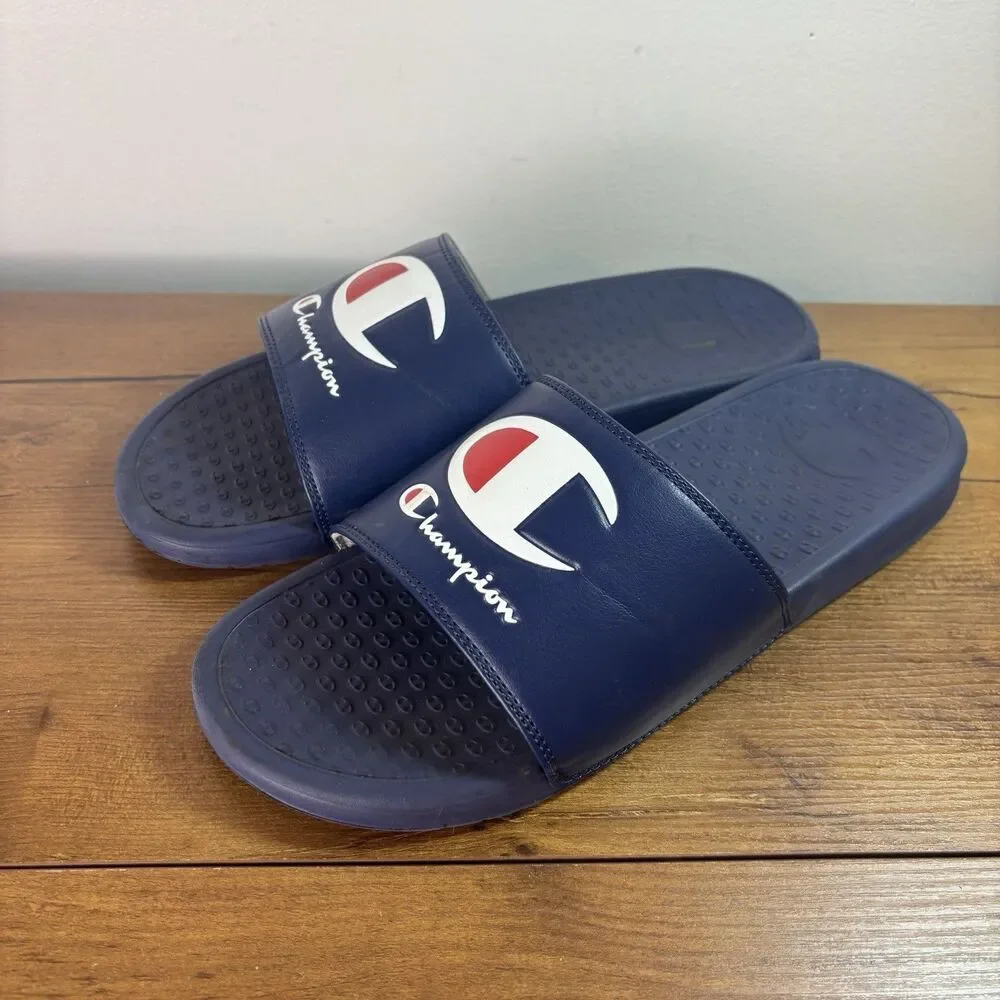 Champion Blue Men’s Slides Size 11 Sandals Slip On